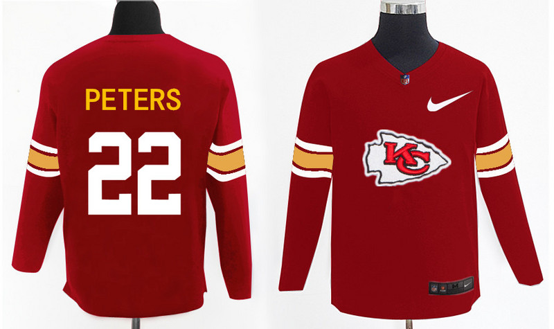 Nike Chiefs 22 Marcus Peters Red Knit Sweater - Click Image to Close