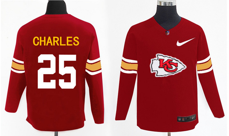 Nike Chiefs 25 Jamaal Charles Red Knit Sweater