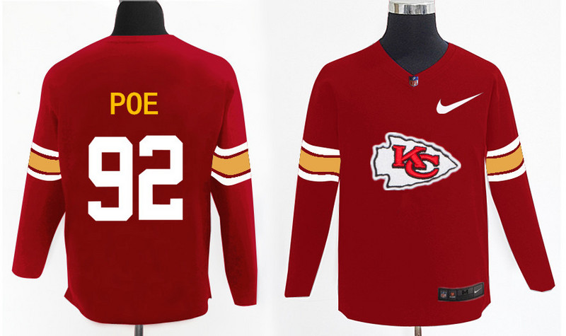 Nike Chiefs 92 Dontari Poe Red Knit Sweater