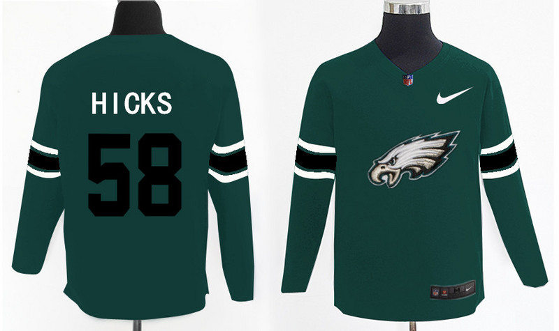 Nike Eagles 58 Jordan Hicks Green Knit Sweater