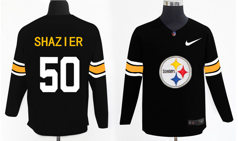 Nike Steelers 50 Ryan Shazier Black Knit Sweater