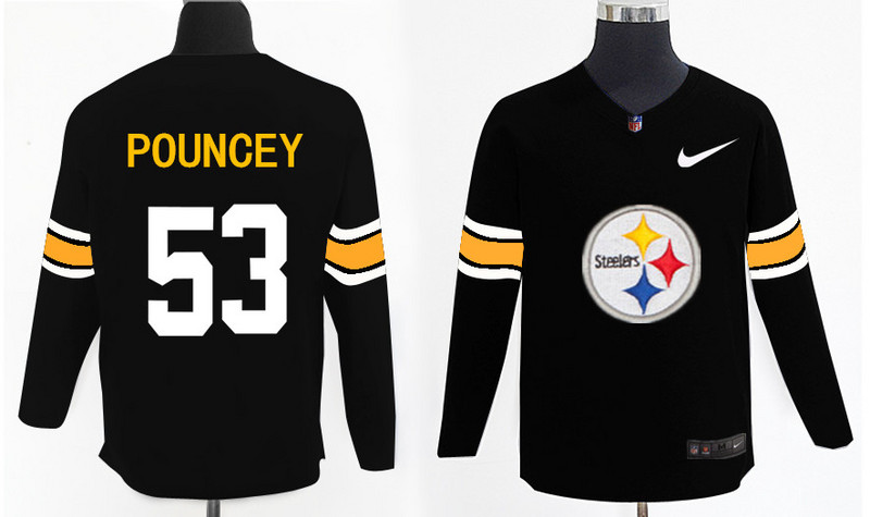 Nike Steelers 53 Maurkice Pouncey Black Knit Sweater