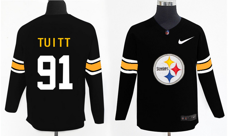 Nike Steelers 91 Stephon Tuitt Black Knit Sweater - Click Image to Close