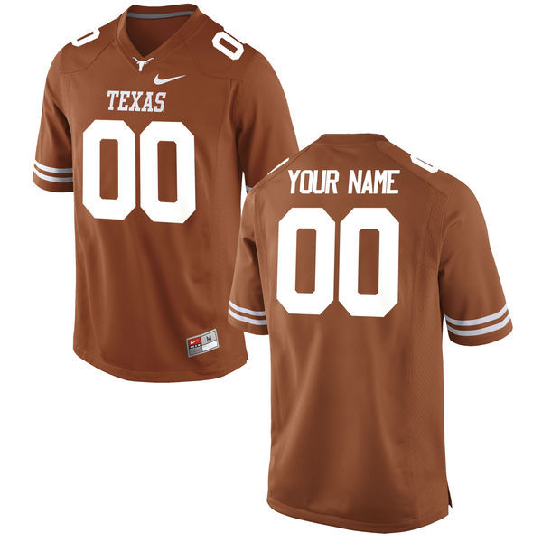 Texas Longhorns Orange Nike Customized College Jersey - Click Image to Close