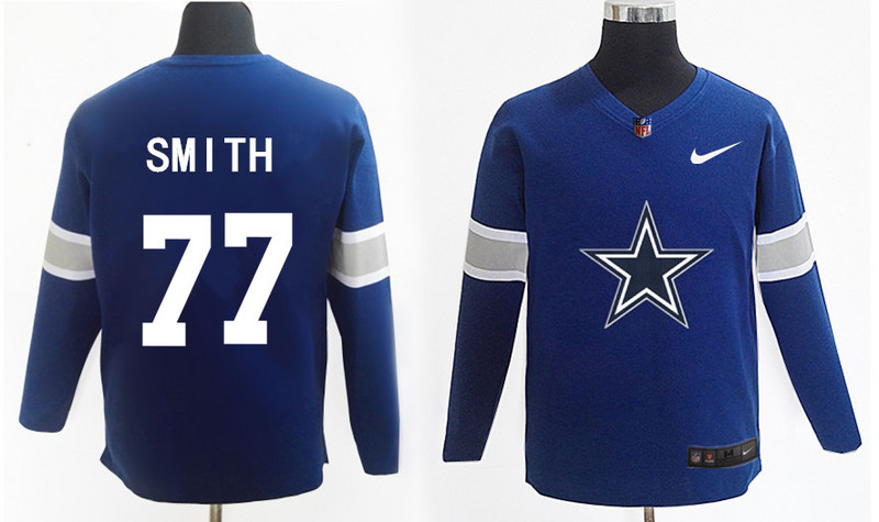Nike Cowboys 77 Tyron Smith Navy Knit Sweater