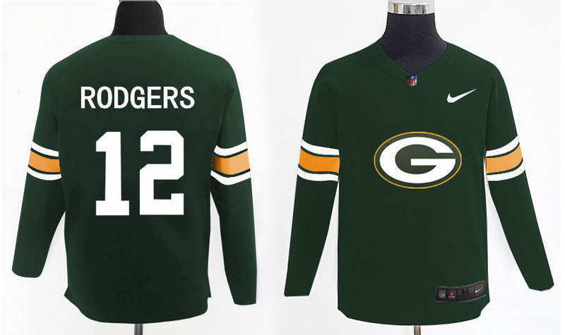Nike Packers 12 Aaron Rodgers Green Knit Sweater