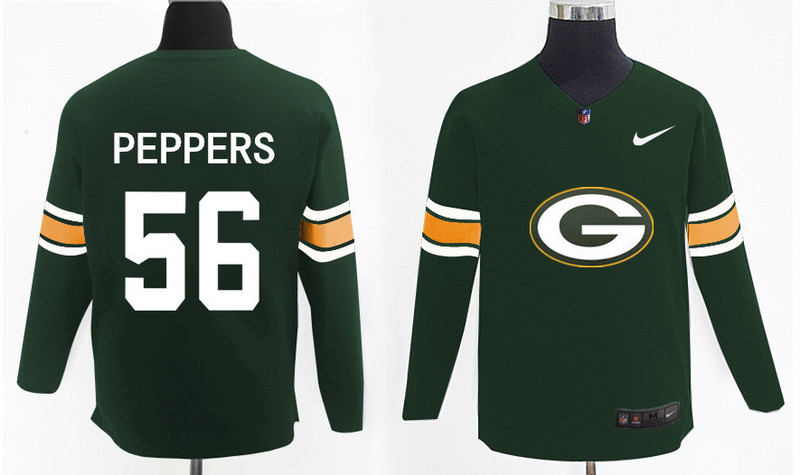 Nike Packers 56 Julius Peppers Green Knit Sweater
