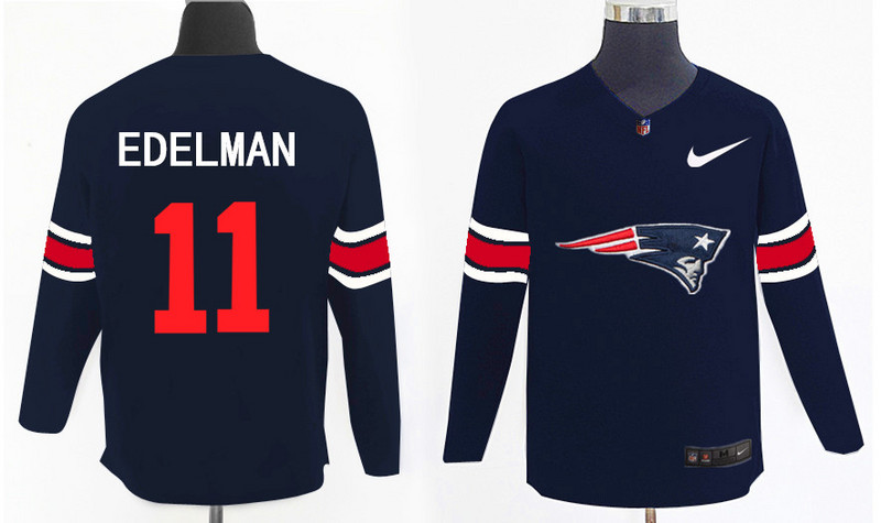 Nike Patriots 11 Julian Edelman Navy Knit Sweater