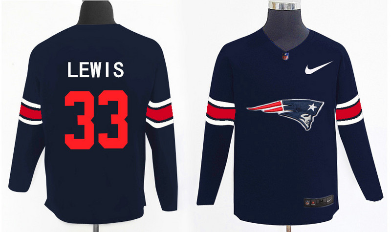 Nike Patriots 33 Dion Lewis Navy Knit Sweater