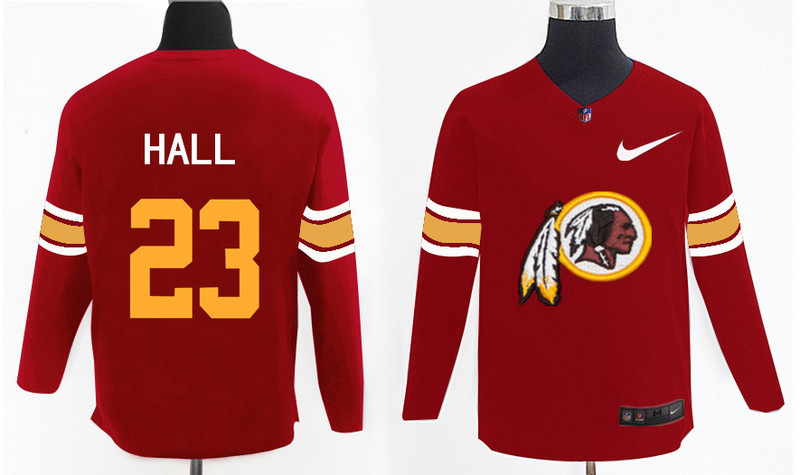 Nike Redskins 23 DeAngelo Hall Red Knit Sweater