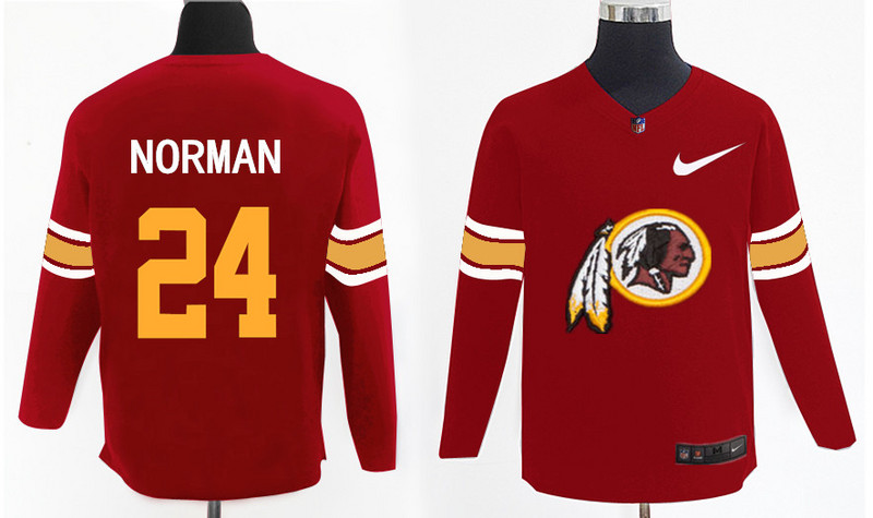 Nike Redskins 24 Josh Norman Red Knit Sweater - Click Image to Close