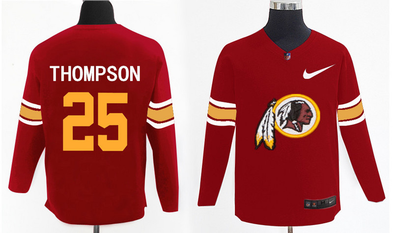 Nike Redskins 25 Chris Thompson Red Knit Sweater