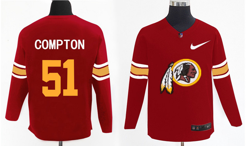Nike Redskins 51 Will Compton Red Knit Sweater