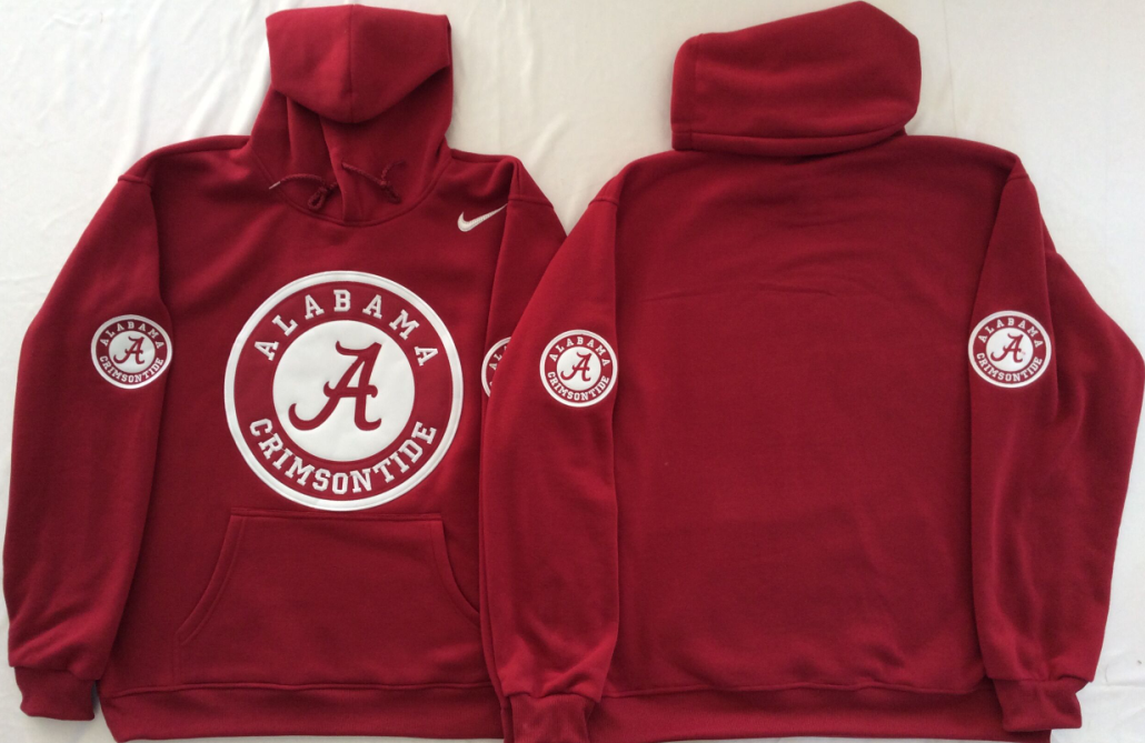 Alabama Crimson Tide Blank Red Men's Pullover Hoodie - Click Image to Close