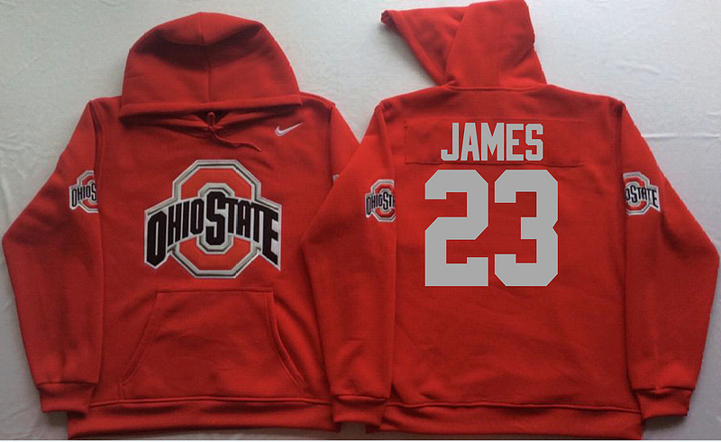 Ohio State Buckeyes 23 Lebron James Red Men's Pullover Hoodie - Click Image to Close