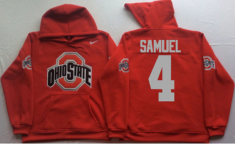 Ohio State Buckeyes 4 Curtis Samuel Red Men's Pullover Hoodie - Click Image to Close