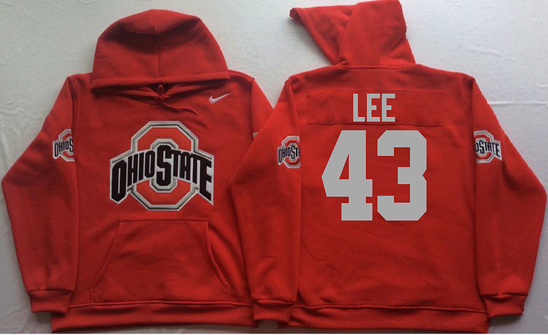 Ohio State Buckeyes 43 Darron Lee Red Men's Pullover Hoodie - Click Image to Close