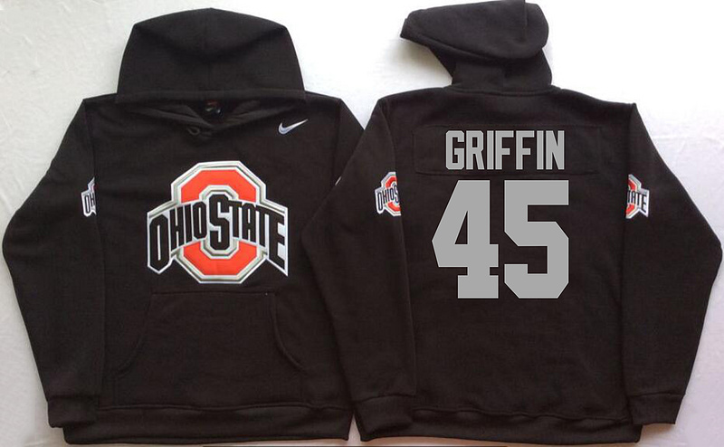 Ohio State Buckeyes 45 Archie Griffin Black Men's Pullover Hoodie - Click Image to Close