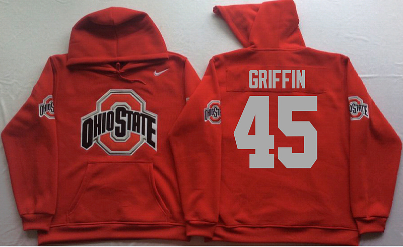Ohio State Buckeyes 45 Archie Griffin Red Men's Pullover Hoodie - Click Image to Close