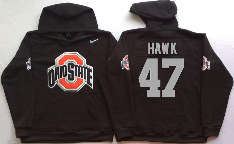 Ohio State Buckeyes 47 A.J. Hawk Black Men's Pullover Hoodie - Click Image to Close