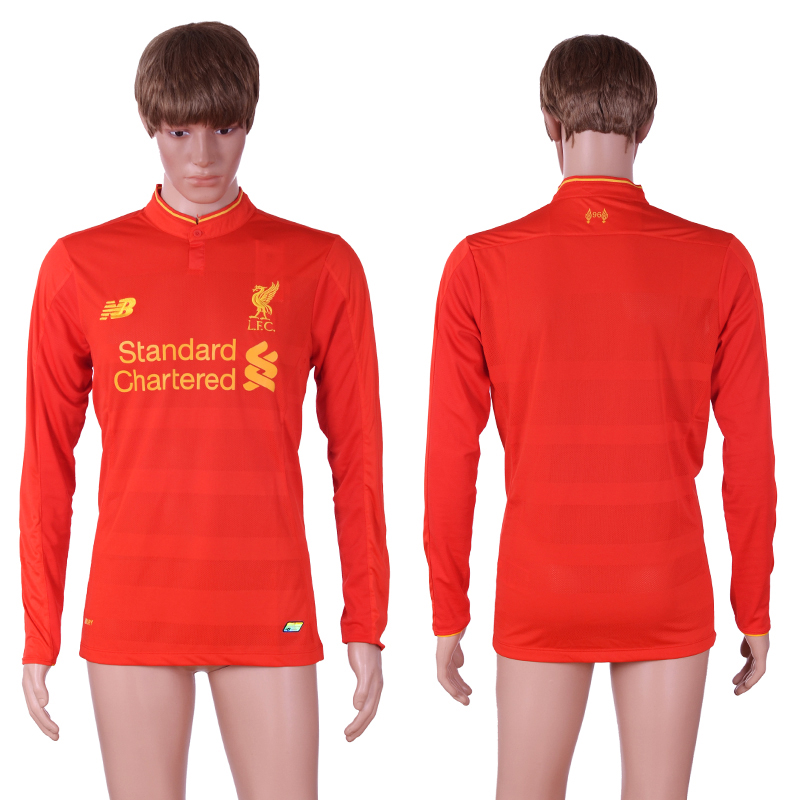2016-17 Liverpool Home Long Sleeve Thailand Soccer Jersey