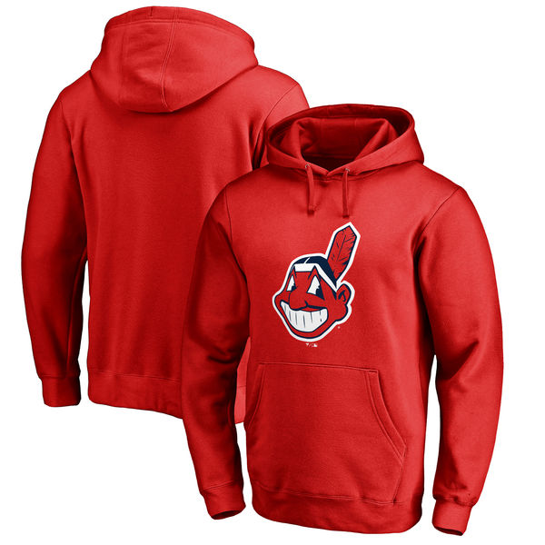 Cleveland Indians Big & Tall Primary Team Logo Pullover Hoodie Red - Click Image to Close