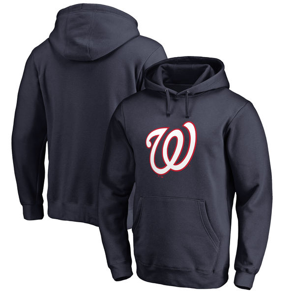 Washington Nationals Big & Tall Primary Team Logo Pullover Hoodie Navy - Click Image to Close
