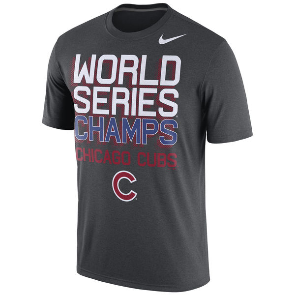 Men's Chicago Cubs Nike Anthracite 2016 World Series Champions Celebration Legend 3D T-Shirt - Click Image to Close