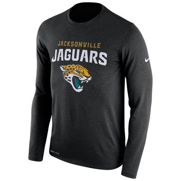 Jacksonville Jaguars Nike Legend Essential Lock Up Long Sleeve Performance T-Shirt Black