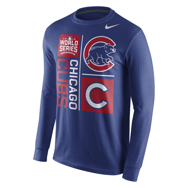 Men's Chicago Cubs Nike Royal 2016 World Series Bound Mascot Long Sleeve T-Shirt
