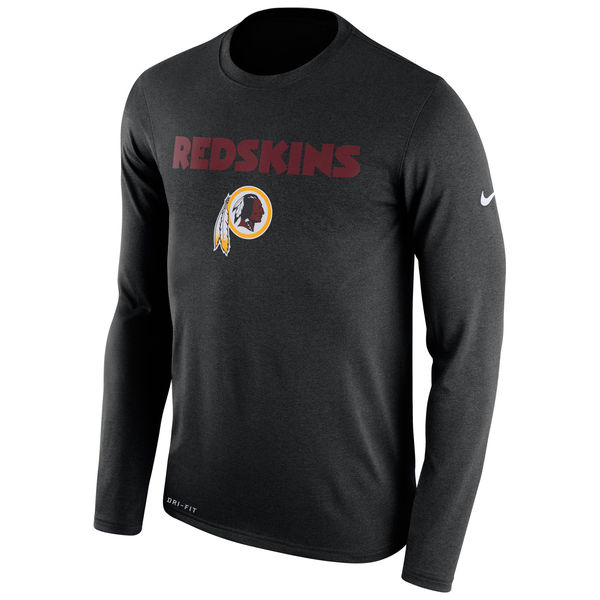 Washington Redskins Nike Legend Essential Lock Up Long Sleeve Performance T-Shirt Black