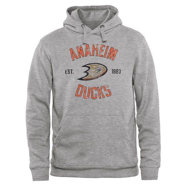 Anaheim Ducks Heritage Pullover Hoodie Ash