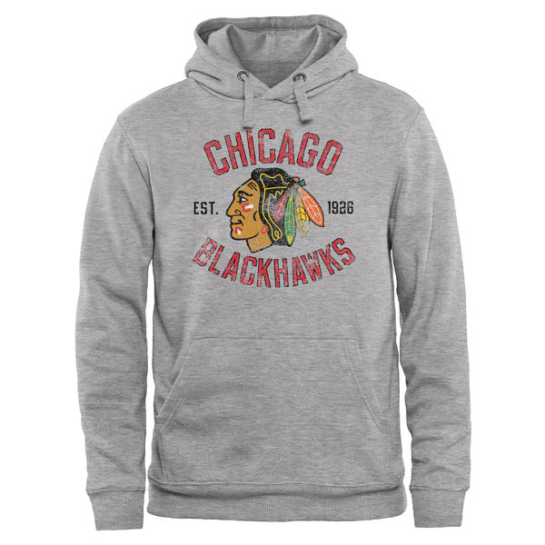 Chicago Blackhawks Heritage Pullover Hoodie Ash