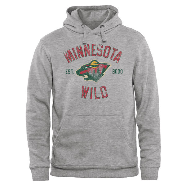 Minnesota Wild Heritage Pullover Hoodie Ash - Click Image to Close