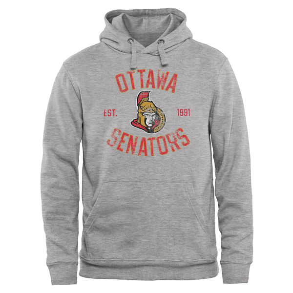 Ottawa Senators Heritage Pullover Hoodie Ash