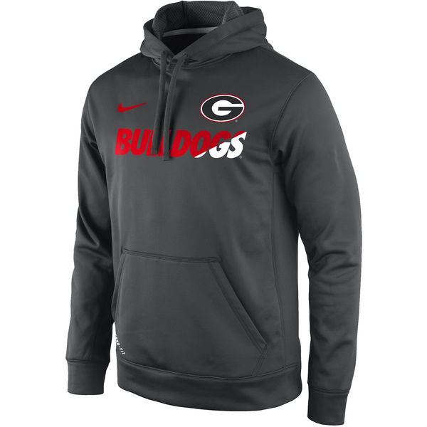 Georgia Bulldogs Nike Sideline KO Fleece Therma FIT Performance Hoodie Anthracite - Click Image to Close