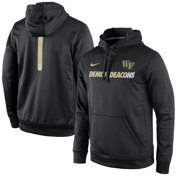 Wake Forest Demon Deacons Nike Sideline KO Fleece Therma FIT Performance Hoodie Black - Click Image to Close