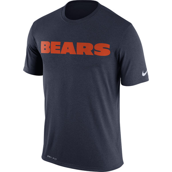 Chicago Bears Nike Legend Wordmark Essential 3 Performance T-Shirt Navy