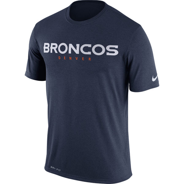 Denver Broncos Nike Legend Wordmark Essential 3 Performance T-Shirt Navy