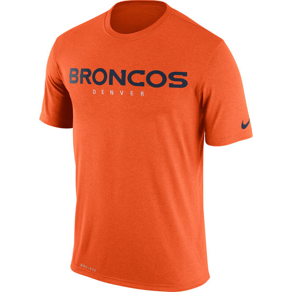 Denver Broncos Nike Legend Wordmark Essential 3 Performance T-Shirt Orange