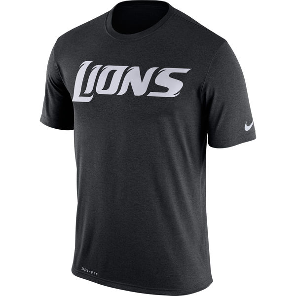 Detroit Lions Nike Legend Wordmark Essential 3 Performance T-Shirt Black