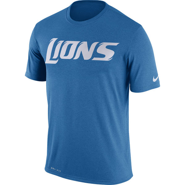 Detroit Lions Nike Legend Wordmark Essential 3 Performance T-Shirt Blue