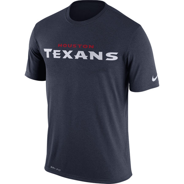 Houston Texans Nike Legend Wordmark Essential 3 Performance T-Shirt Navy