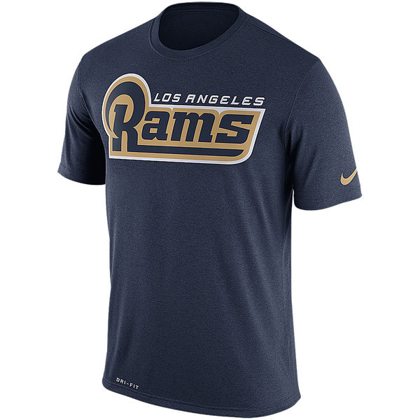 Los Angeles Rams Nike Legend Wordmark Essential 3 Performance T-Shirt Navy