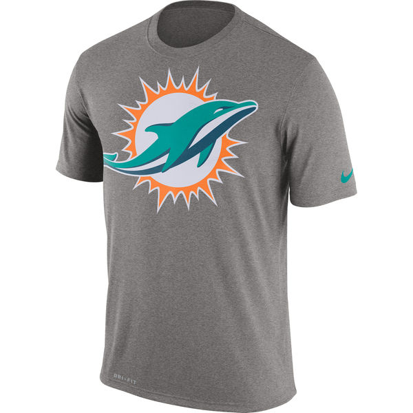 Miami Dolphins Nike Legend Logo Essential 3 Performance T-Shirt Charcoal
