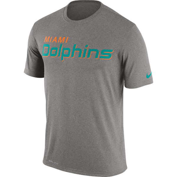 Miami Dolphins Nike Legend Wordmark Essential 3 Performance T-Shirt Charcoal