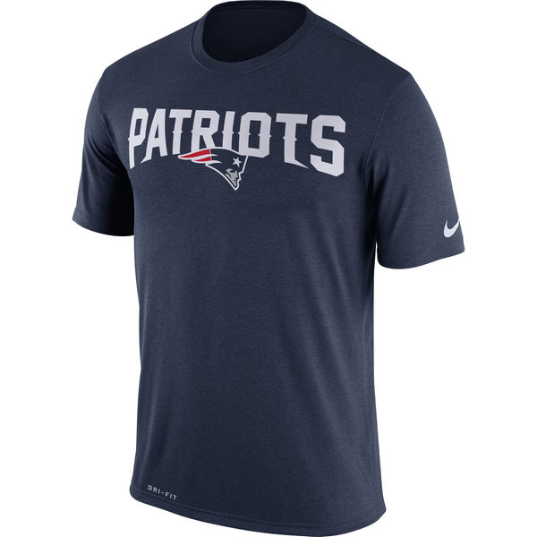 New England Patriots Nike Legend Wordmark Essential 3 Performance T-Shirt Navy