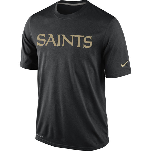 New Orleans Saints Nike Legend Wordmark Essential 3 Performance T-Shirt Black