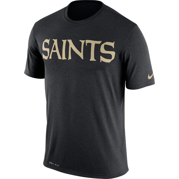 New Orleans Saints Nike Legend Wordmark Essential Performance T-Shirt Black