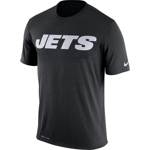 New York Jets Nike Legend Wordmark Essential 3 Performance T-Shirt Black